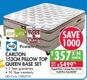 Sealy Carlton Pillow Top Queen Base Set-152cm