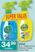 Dettol 4-in-1 Bathroom & Kitchen Cleaner value Pack-2*500ml