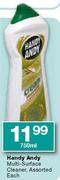 Handy Andy Multi Surface Cleaner-750ml Each