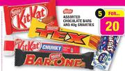 Nestle Assorted Chocolate Bars And Smarties-5X40g