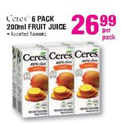 Ceres 6 Pack Fruit Juice-200ml Per Pack