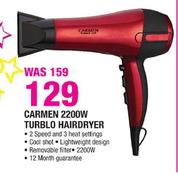 Carmen 2200W Turblo Hairdryer