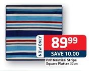 PnP Nautical Stripe Square Platter-32cm