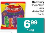Cadbury Chocolate Pack Assorted-125g-Each