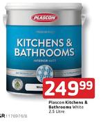 Plascon Kitchens & Bathrooms White-2.5ltr