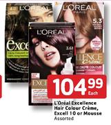 L'Oreal Excellence Hair Colour Creme, Excell 10 Or Mousse Assorted-Each