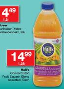 Hall's Concentrated Fruit Squash Blend Assorted-1.25L Each