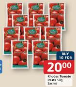 Rhodes Tomato Paste 10X50Gm