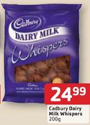 Cadbury Dairy Milk Whispers 200Gm