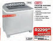 Defy 13Kg Twintub Washing Machine(DTT165)