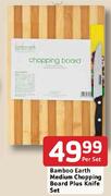 Bamboo Earth Medium Chopping Board Plus Knife Set - Per Set