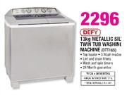 Defy Metallic Silver Twin Tub Washing Machine-13kg(DTT165)