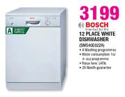 Bosch 12 Place White Dishwasher(SMS40E02ZA)