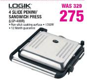 Logik 4 Slice Penini/Sandwich Press(LSP-400R)