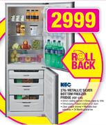 KIC Metallic Silver Bottom Freezer Fridge-276Ltr(KBF 630)