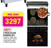 Defy 3 Piece Black Cooking Set