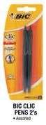 Bic Clic Pens Assorted-2's