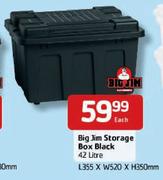 Big Jim Storage Box Black-42L Each