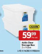 Addis Clear Storage Box-2 x 11Ltr-Per Set