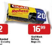 Glad Black Refuse Bags-20's