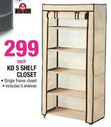 KD 5 Shelf Closet Each