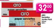Aro Serviettes Jumbo Pack(White)-200's Per Pack