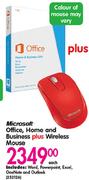 Microsoft Office, Home And Business Plus Wireless Mouse Each