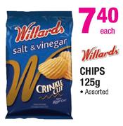 Willards 125g Chips Assorted-Each