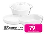 One More 37cm Rectangular Roaster, 1.3ltr Round Roaster Or 27cm Pie Dish Each