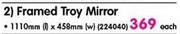 Framed Troy Mirror-1110mm(l)X458mm(w)