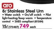 Aro 15Ltr Stainless Steel Urn