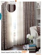 Damask Jacquard Curtains-230 x 218cm Each