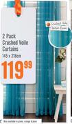 2 Pack Crushed Voile Curtains-145 x 218cm