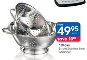 Clicks 24cm Stainless Steel Colander-Each