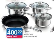 Clicks 7-Piece Stainless Steel Pot & Frying Pan Set 