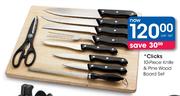 Clicks Knife & Pine Wood Board Set-10 Piece Per Set