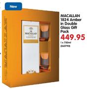 Macallan 1824 Amber In Double Glass Gift Pack-1X750ml
