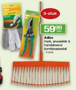 Adlus Hark, Snoeisker & Handskoene Kombinasiestel-3 Stuk