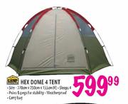 Camp Master Hex Dome 4 Tent-270cm x 230cm x 155cm (H)