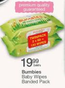 Bumbies Baby Wipes Banded Pack-2x60's