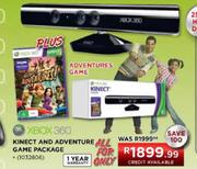 XBox 360 Kinect And Adventure Game Package 