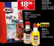 Moir's Soft'n Moist cake Mix Assorted-400g Each