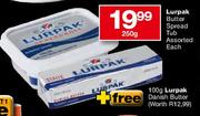 Lurpak Butter Spread Tub Assorted-250g Each