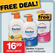 Savlon Hygiene Liquid Handwash 250ml-Each