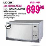  Logik Metallic Silver Electronic Microwave Oven(ME9114W)-34L