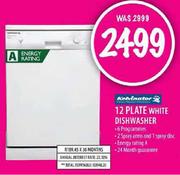 Kelvinator 12 Plate White Dishwasher