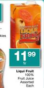 Liqui Fruit 100% Fruit Juice Assorted-1Ltr Each