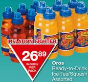 Oros Ready-To-Drink Ice Tea Assorted-6 x 300ml Per Pack