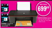 HP Printer Bundle (2050A) + 1 x 122 Black and 1 x 122 Colour Cartridge