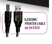 Logik Printer Cable-each